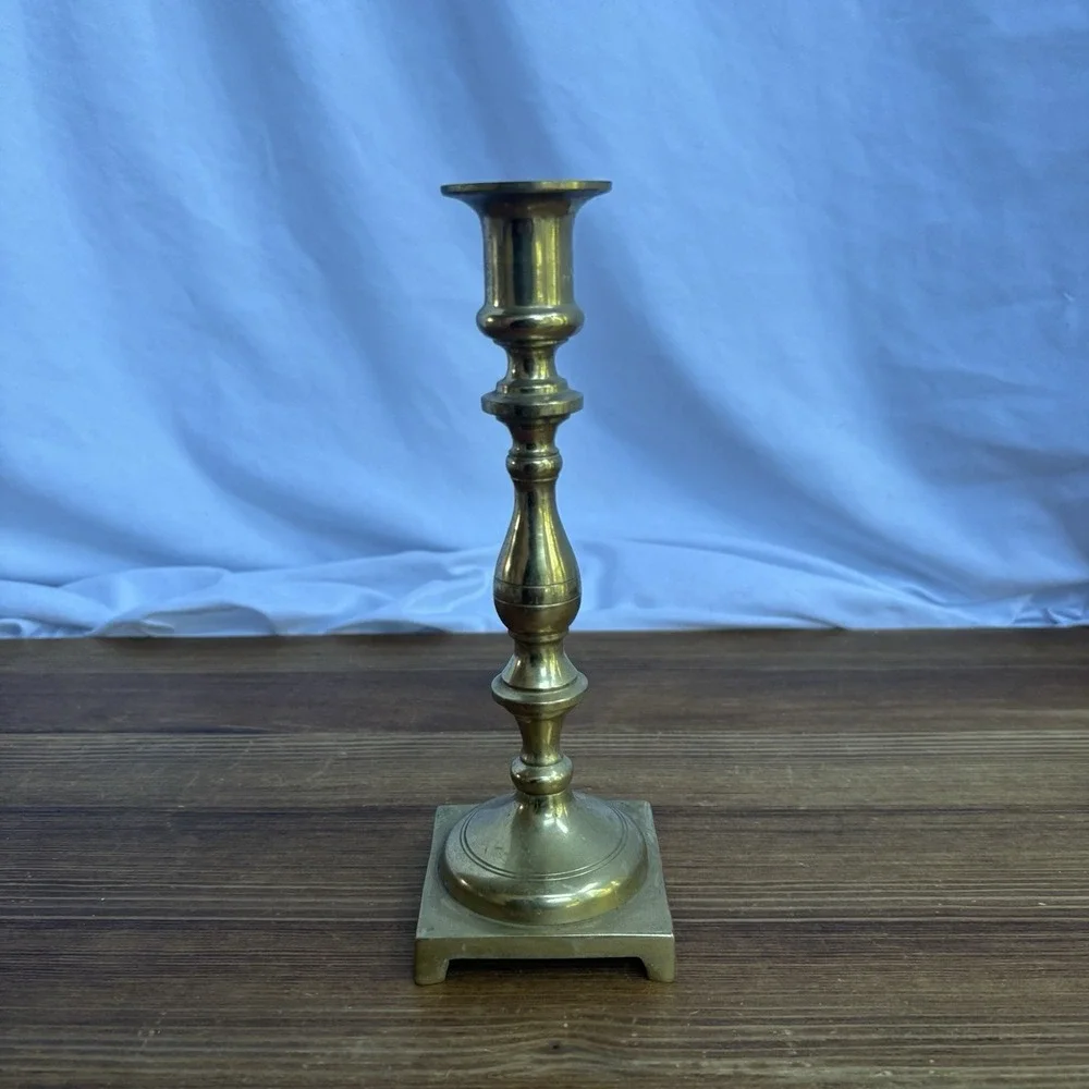 Vintage Solid Brass Candlestick Holder 8